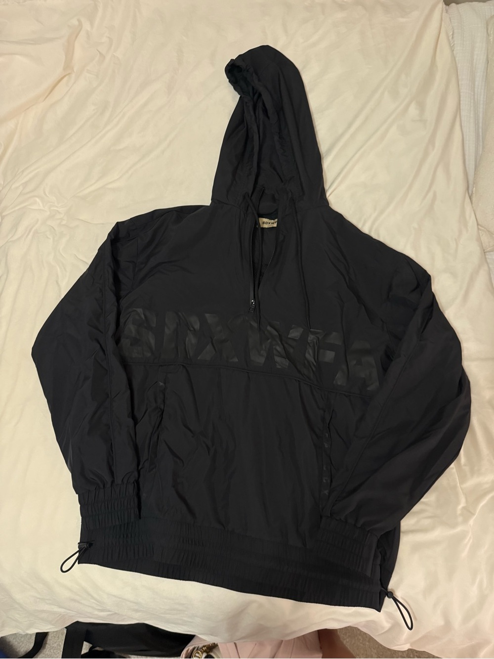 White Fox Boutique Black Hooded Windbreaker